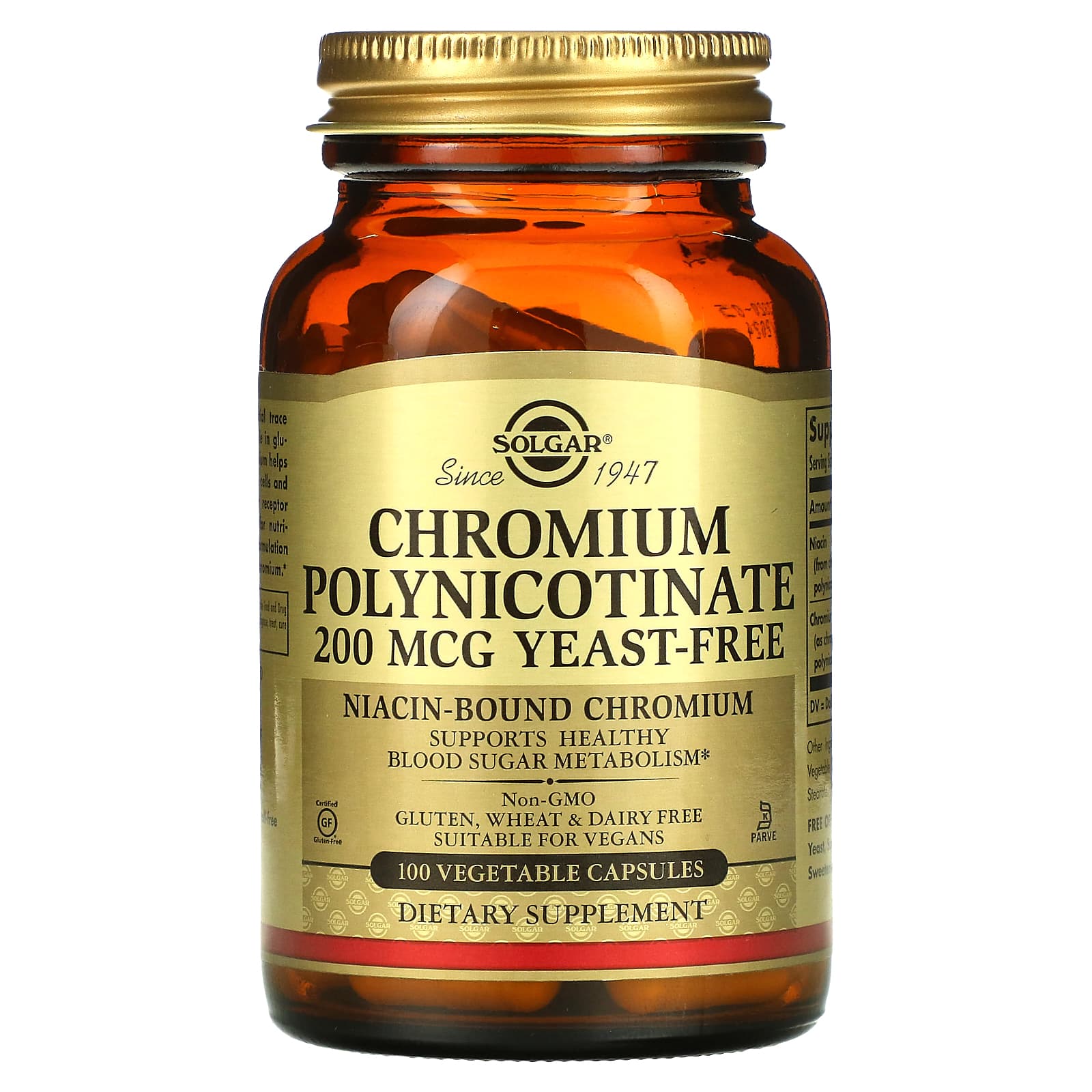

Chromium Polynicotinate, 200 Mcg, 100 Veggie Caps