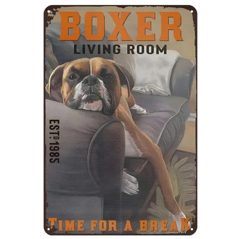 Metal Tin Signs Corgi Labrador Wall Decoration Plaque Vintage Art Poster Iron Painting for Man Cave Home Cafe Garden Club Bar
