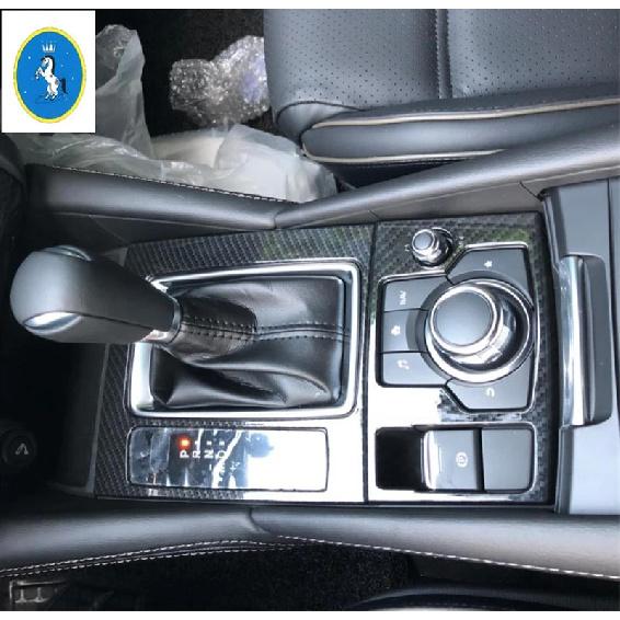 Carbon Fiber Car Center Stalls Gear Shift Box Decor Frame Cover Trim ABS Accessories For Mazda 3 AXELA Sedan Hatchback 2017 2018