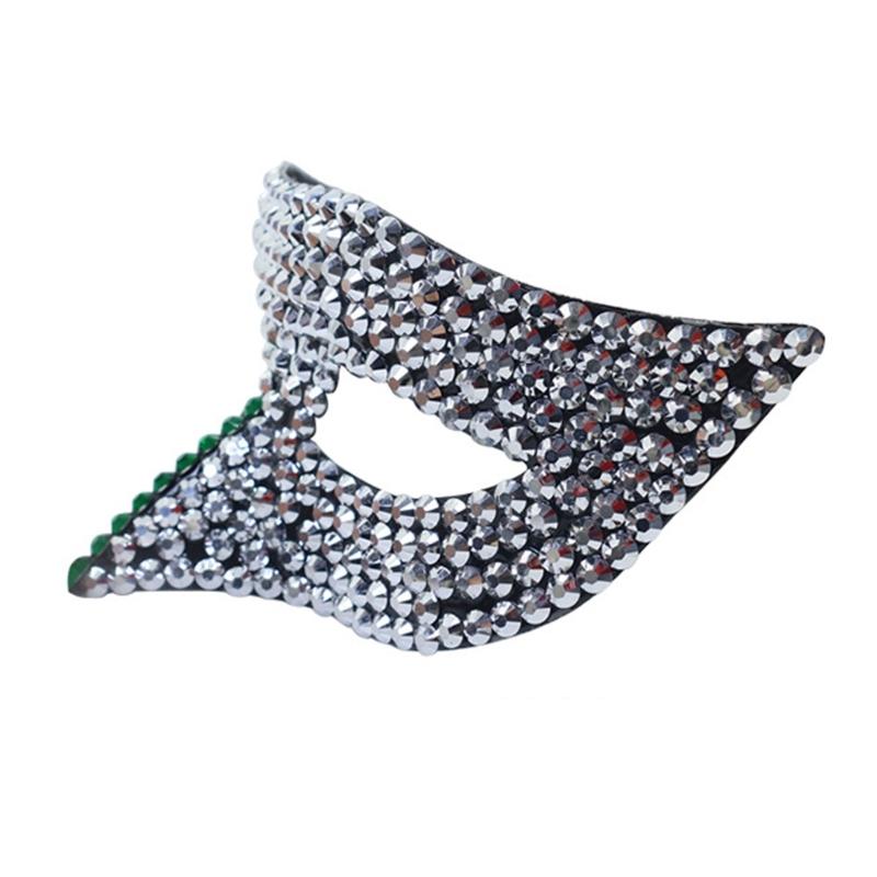 Rhinestones Masquerade Mask Half Face Mask Halloween Party Mask Masquerade Eye Mask For Men Women Masquerade Cosplay