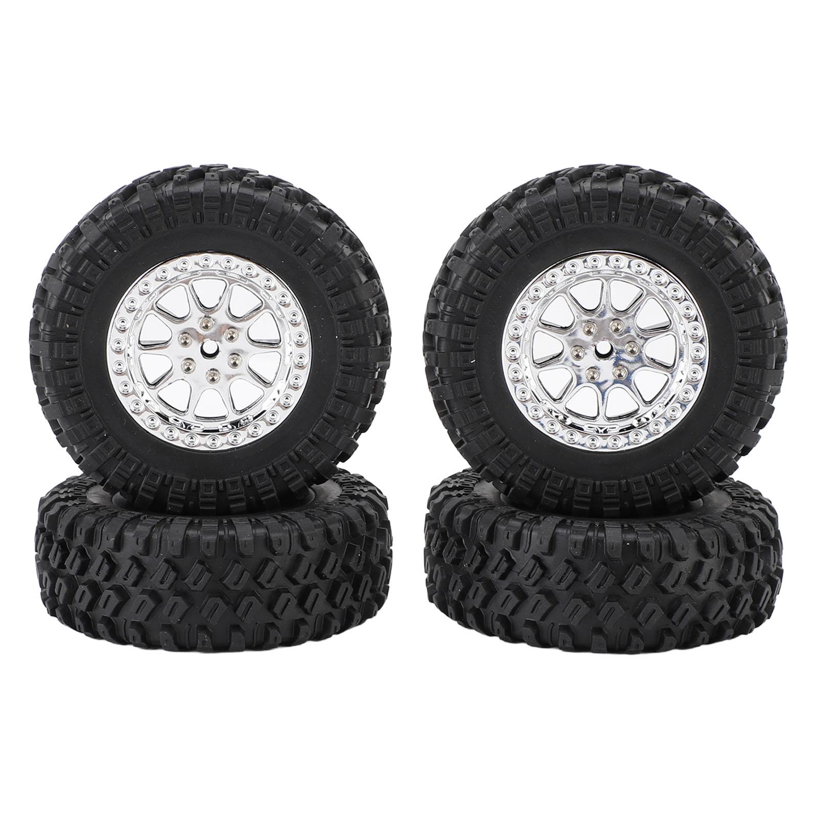 

RC Car Tires Rubber Sturdy Remote Control Pickup Truck Wheel Tires Replacement for MN82 Silver