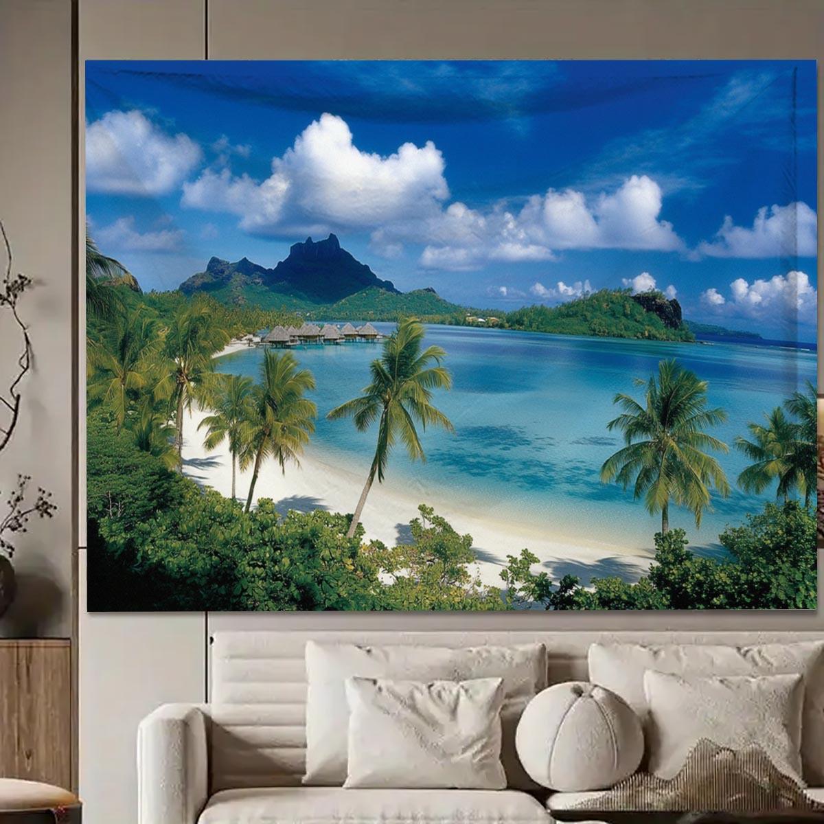 

Панорамный океанский настенный гобелен Обширный подводный вид для декора большой гостиной на акцентной стене 74x94cm(29x37in)