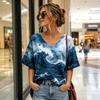 Summer Polka Dot T-Shirts 3D Print Fashion Women's V-Neck Short Sleeve T Shirt Y2K Casual Tees Harajuku Tops Female Clothing