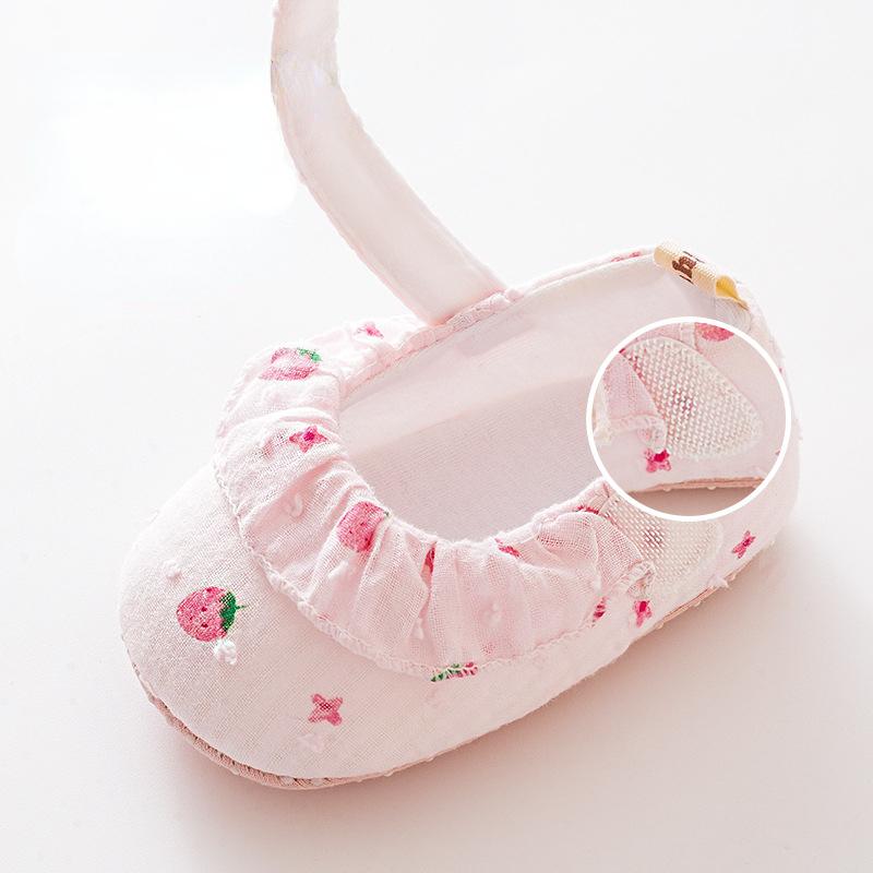 Baby Shoe Newborn Baby Girl Shoe SpringSummer Princess Lace Strawberry Dress Shoe Soft Soled Walking Shoe Non Slip Cute Footwear