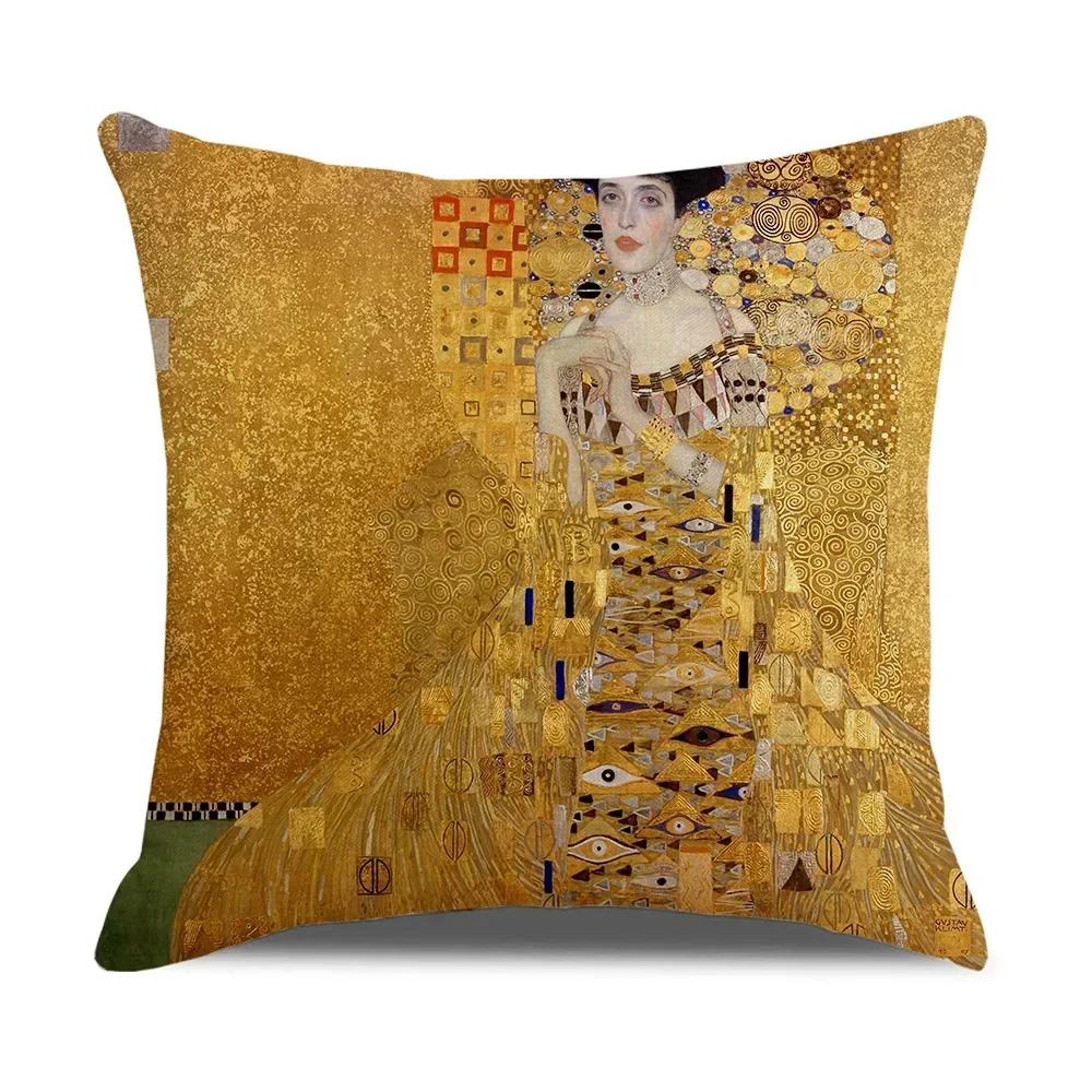 Vintage Art Cushion Cover Oil Painting Pillowcase Living Room Sofa Decoration