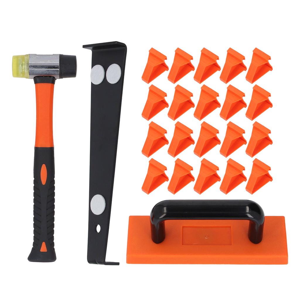 23 Pcs Set Laminate Flooring Tools Double Faced Mallet CRV Steel Pull Bar Tapping Block and 14in