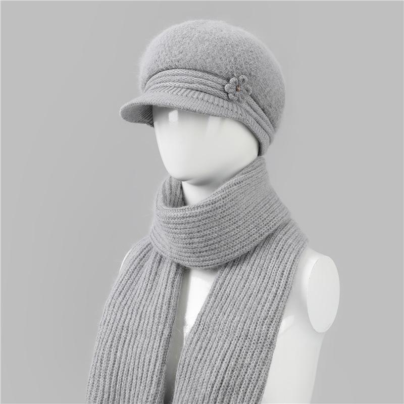 Wool Hat Women'S Season Velvet Warm Rabbit Hair Mother Hat Ear Protection Cold Foreign Gas Knitted Hat