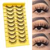 10 Pairs False Eyelashes 3D Effect Realistic Curled Russian Volume Eyelashes Makeup Prop Daily Life