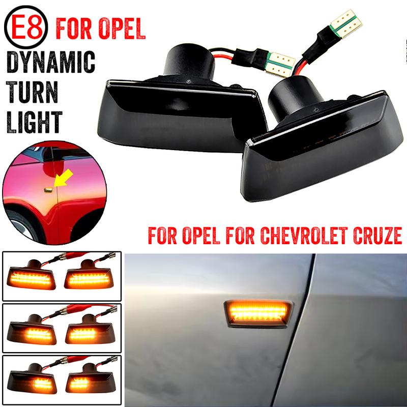 For Opel Ignia Astra H Zafira B Corsa D For Chevrolet Cruze Led Dynamic Side Marker Turn Signal Light Sequential Blinker