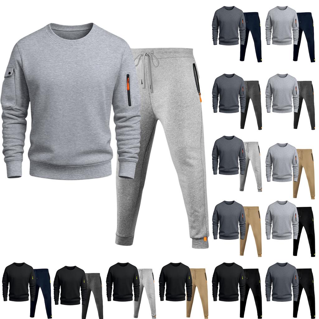 Men's Sweatshirt Suit Men's Solid Color Casual Sports Suit Sweatshirt Suit