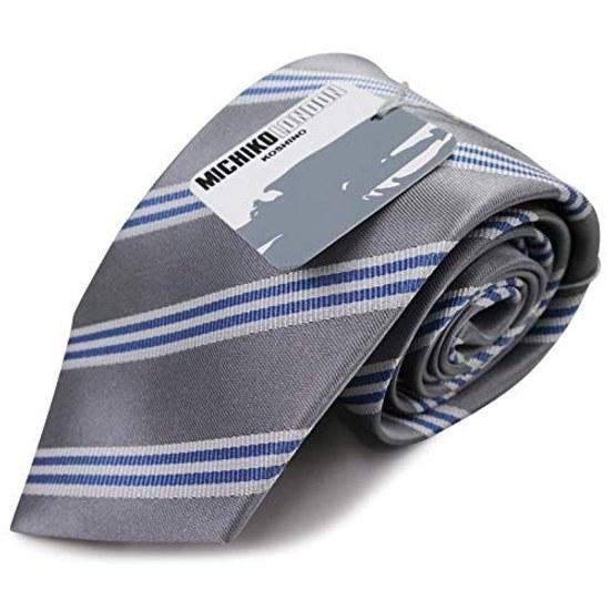 Michiko London Brand Tie Made Japan 100 Silk Jacquard Weave Woven Pattern Regimental Stripe.