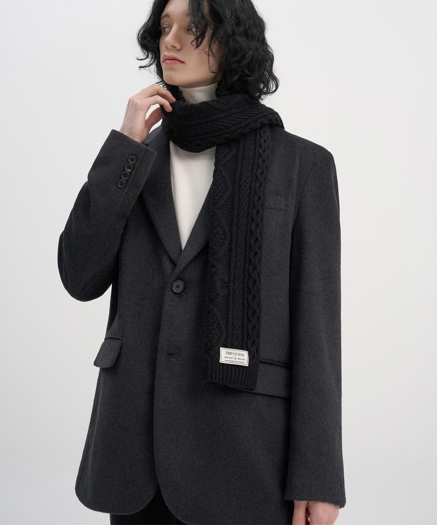 Trip Le Sens [F/W] Custom Wool Semi-Over Blazer_Charcoal