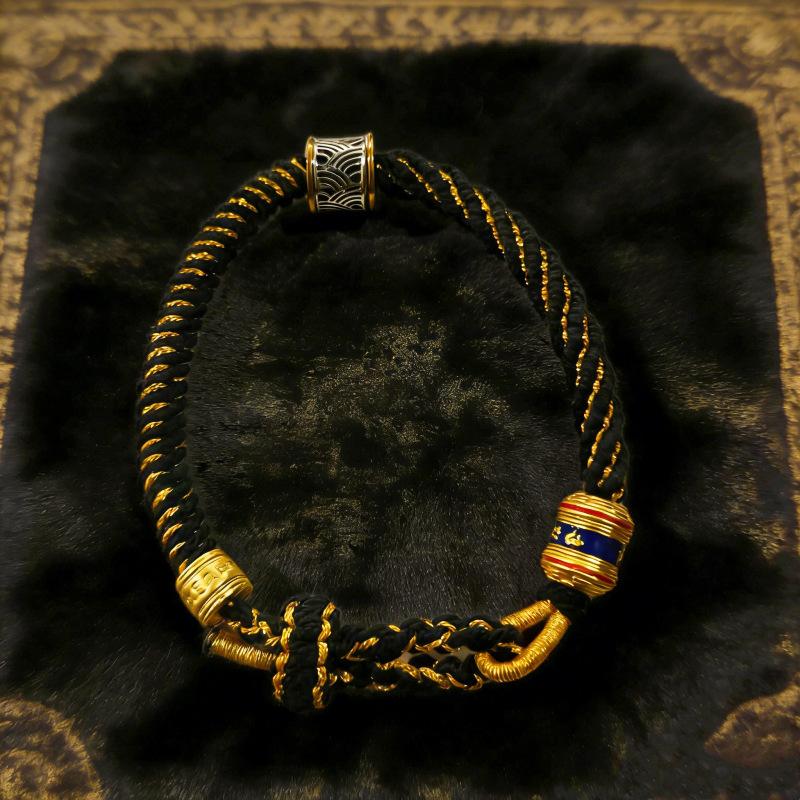 Chinese handgeweven kleurrijke handtouw armband, verborgen wind handtouw decoratief cadeau, Lanyard armband haar