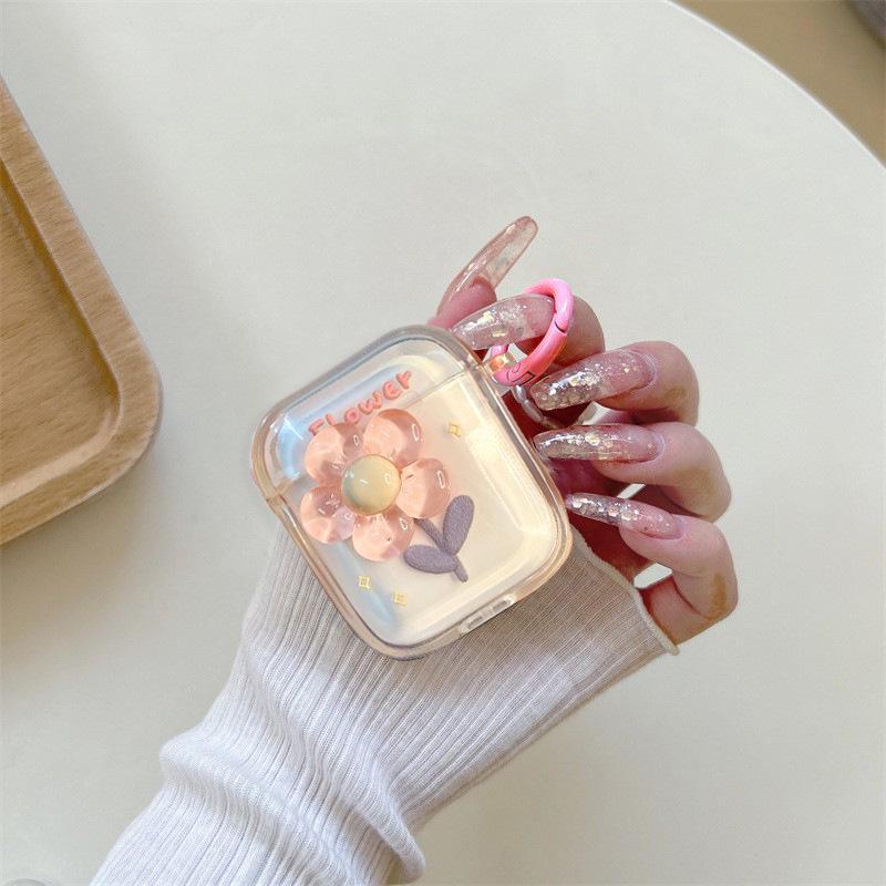 

Подвеска в виде цветка для защитного чехла AirPods 2-го поколения Airpods pro2, buckle розовый