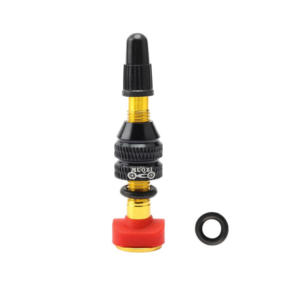 Premium Alloy Tubeless Bicycle Valve Stem with Large Lock Nut and Plastic Cap for Road and Mountain Bikes 40mm 60mm Lengths