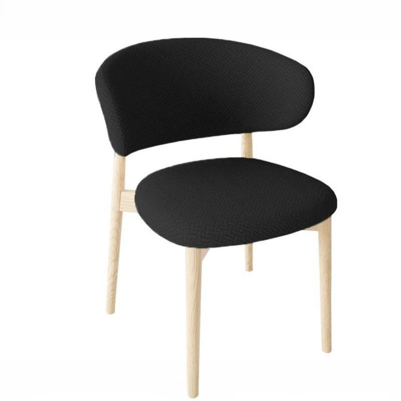 C-Shaped Backrest Chair Cover Elastic Stretch Removable Washable Split Slipcover for Home Dining Wood Chair Decoration