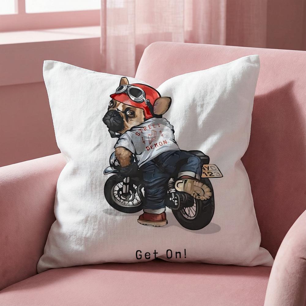 F-Französische Bulldogge PET Kissenbezug Mehrzweck-Kissenbezug für Zuhause & Auto - Wendbar, Weich & Strapazierfähig für den täglichen Gebrauch