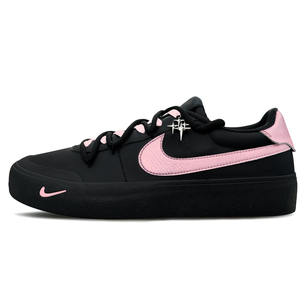 Nike Court Shot Skateboard Shoes Men's Low Top Black/Pink FQ8146-001(Team79-S-BOX)