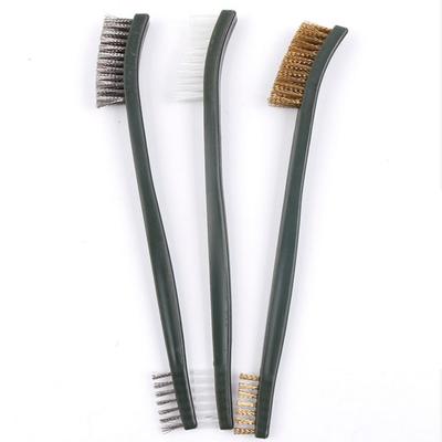 Juego de 3 mini cepillos de alambre Acero Latón Nylon Limpieza Pulido Detalle Metal Cepillo para óxido Pulido Desoxidante Herramientas de limpieza