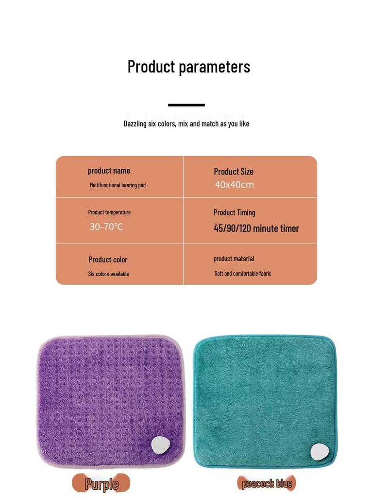 Multifunctional Electric Heating Cushion: Home, Office, Hand, Foot, Hip Warmer, Non-Slip Floor Mat