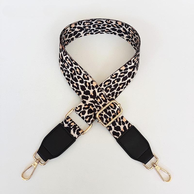Bag Accessories 3.8 Wide Shoulder Strap Load-reducing Backpack Strap Leopard Print Bag Adjustable Leather Long Shoulder Strap