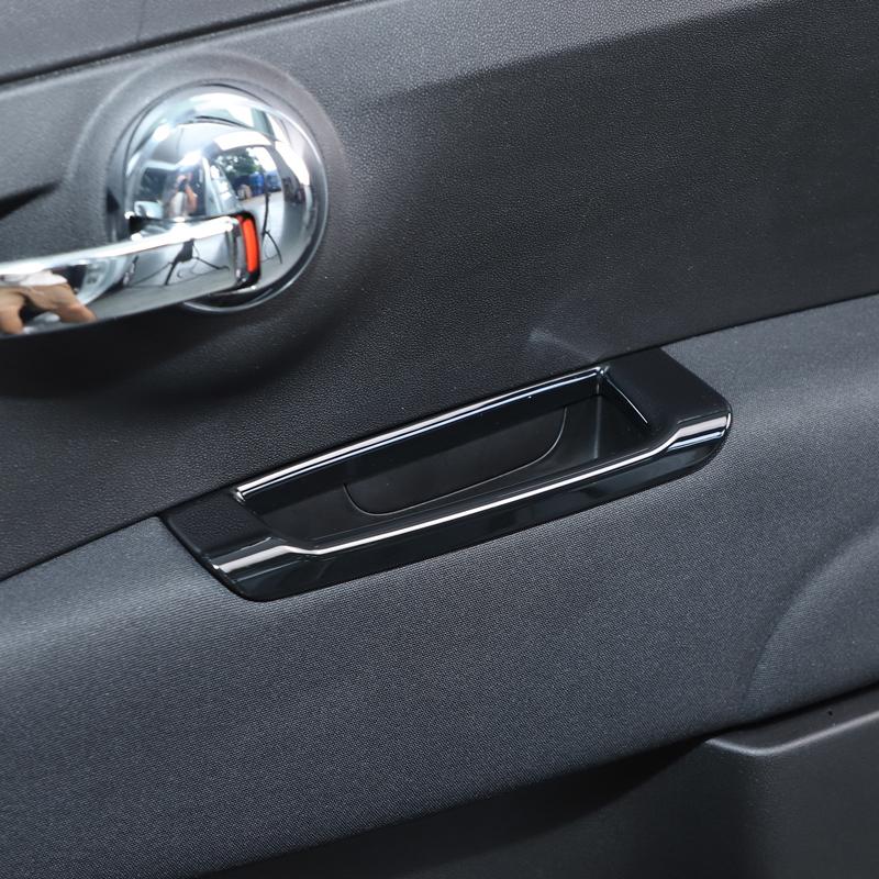 For Fiat 500 2010- ABS Car Rearview Mirror Adjustment Switch Frame Door Storage Box Decorative Frame Sticker Car Accessories