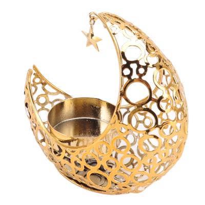 Romantischer Mond-Kerzenständer Eisen Hohlkerzenhalter für Hochzeiten Weihnachtsdekoration Esstisch Kaffeetisch