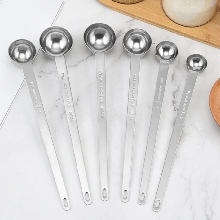 304Stainless Steel Coffee Measuring Spoon 10ml/15ml/20ml/25ml/30ml Long Handle Spoon for Effortless Scooping or Stirring