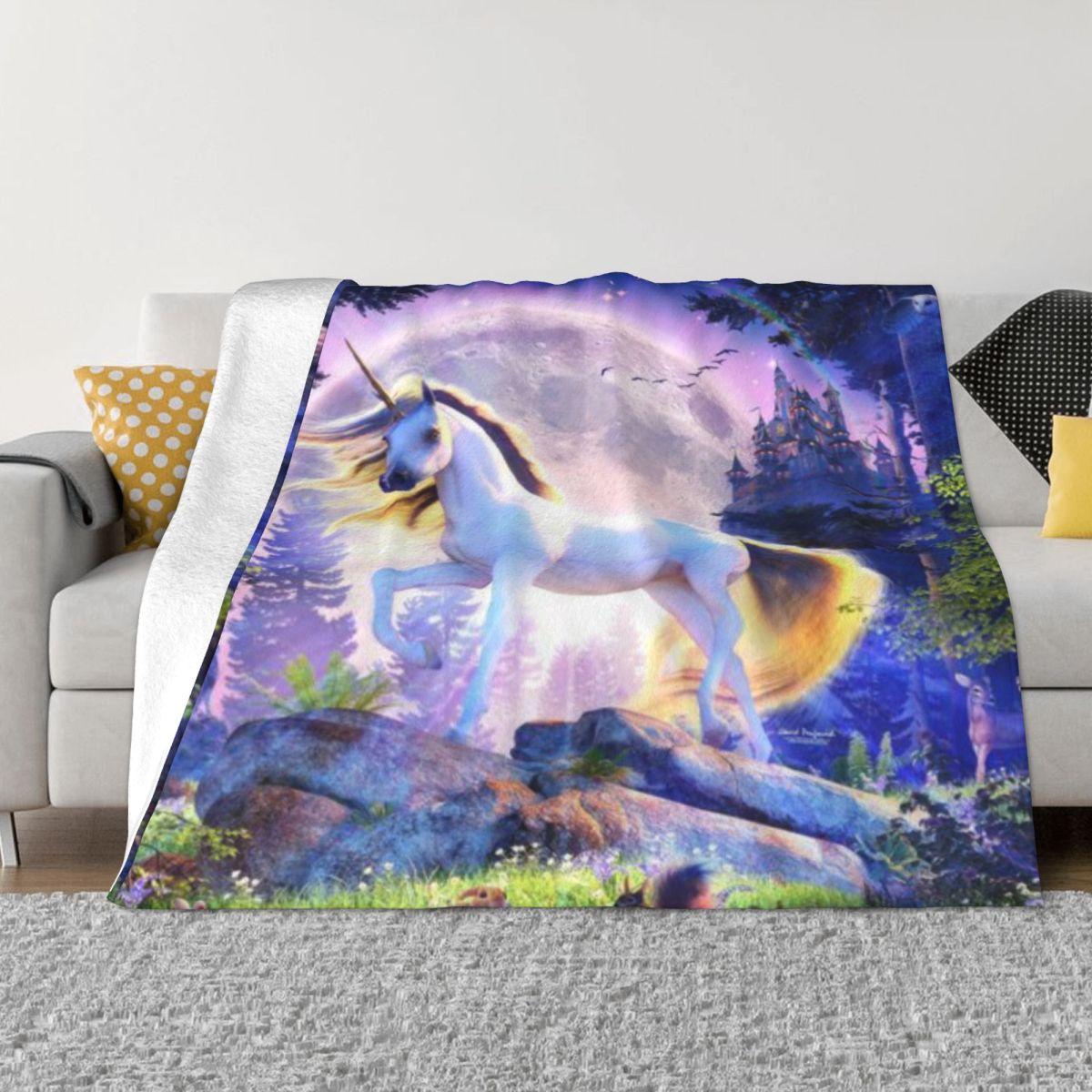 Moonlight Unicorn Personalized Travel An Ultra-Soft Micro Fleece Blanket 30x40in