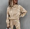 Autumn/Winter 2022 Women's Tie-dye High Neck Long Sleeve Fashion Casual Set