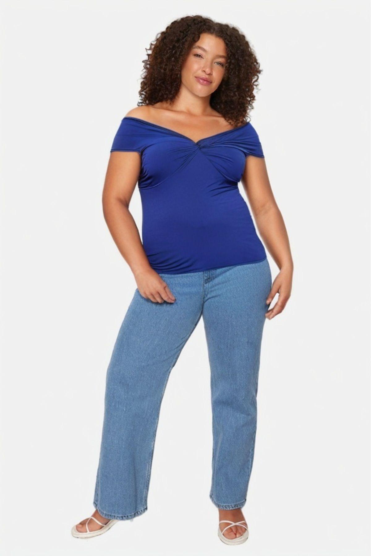 

Женская модная трикотажная блузка Saks с узлом XL