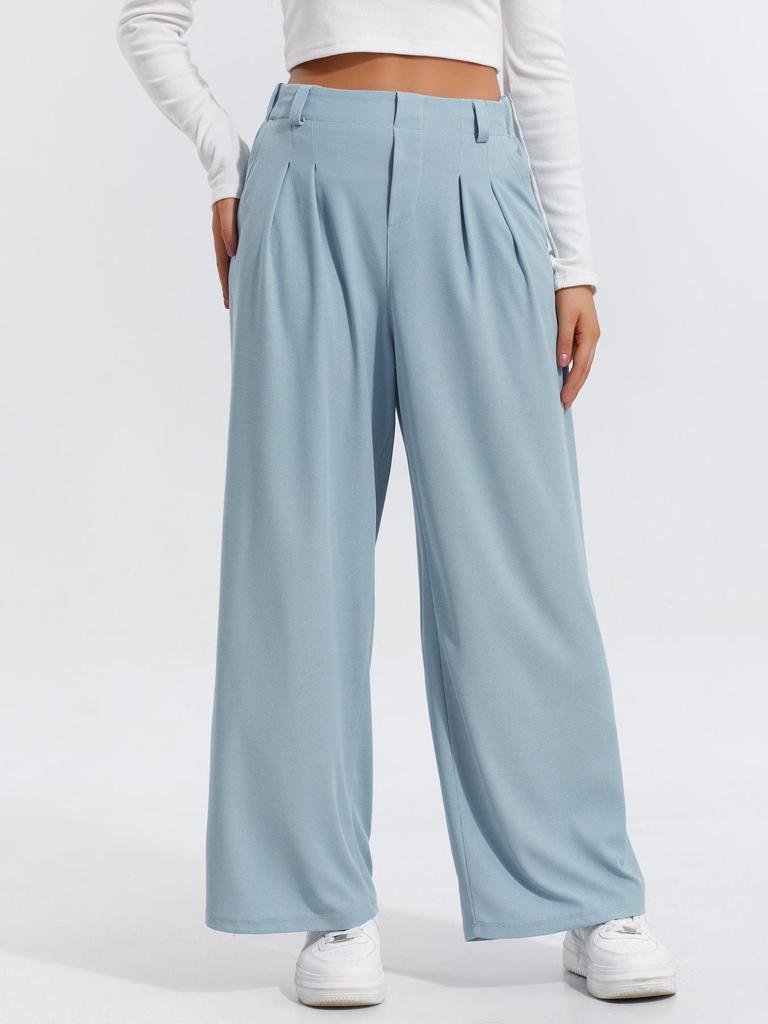 2025 Europese en Amerikaanse Dames Hoge Taille Wijde Pijp Elegante Casual Broek