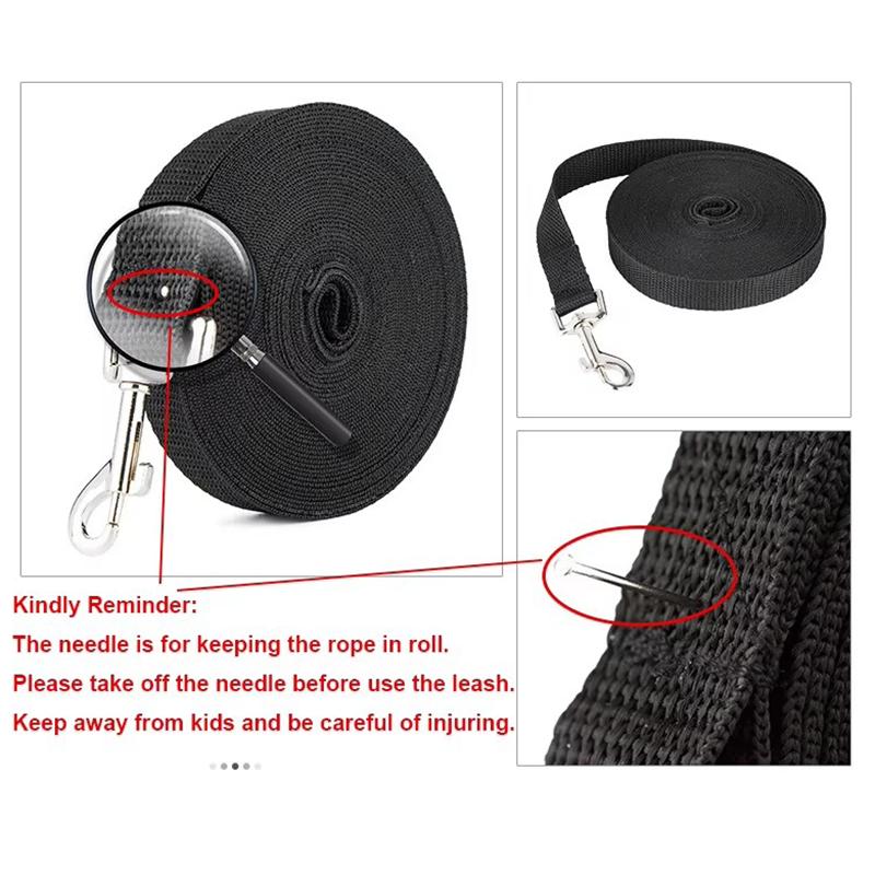 Nylon Extra Long Pet Leash Durable Dog Lead For Dog Recall Training Extended Length Anti Tangle Heavy Duty Pet Leash Outdoor