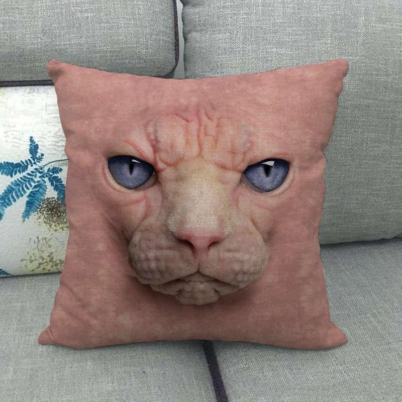 936 Linen Pillowcase with Animal Head Design