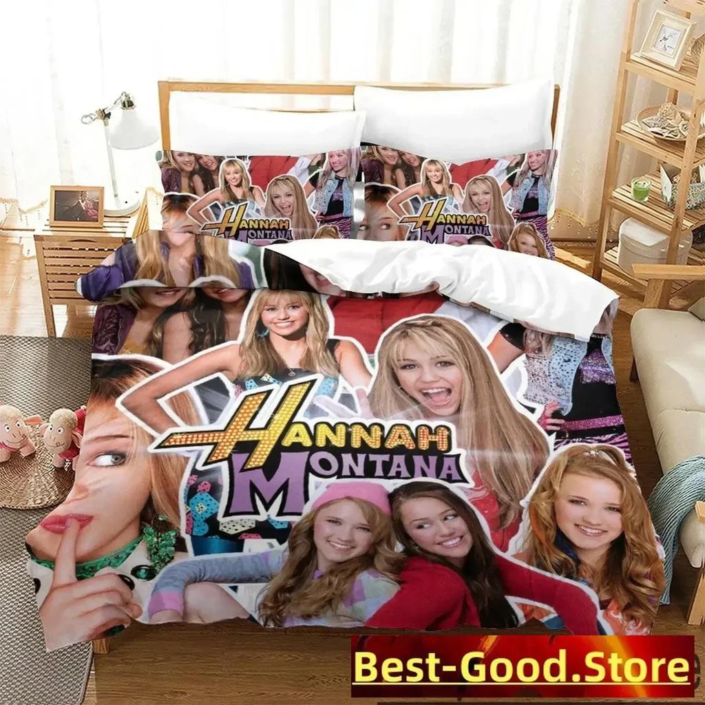 3D Print Hannah Montana Bedding Set Duvet Cover Sheet Printed Bed Set Pillowcase Bed Full Queen King Size Comforter Bedroom