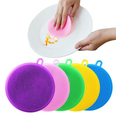 Silicone Cleaning Brush Dishwashing Sponge, Multi-functional Fruit Vegetable Cutlery Kitchenware Brushes, Kitchen Tools