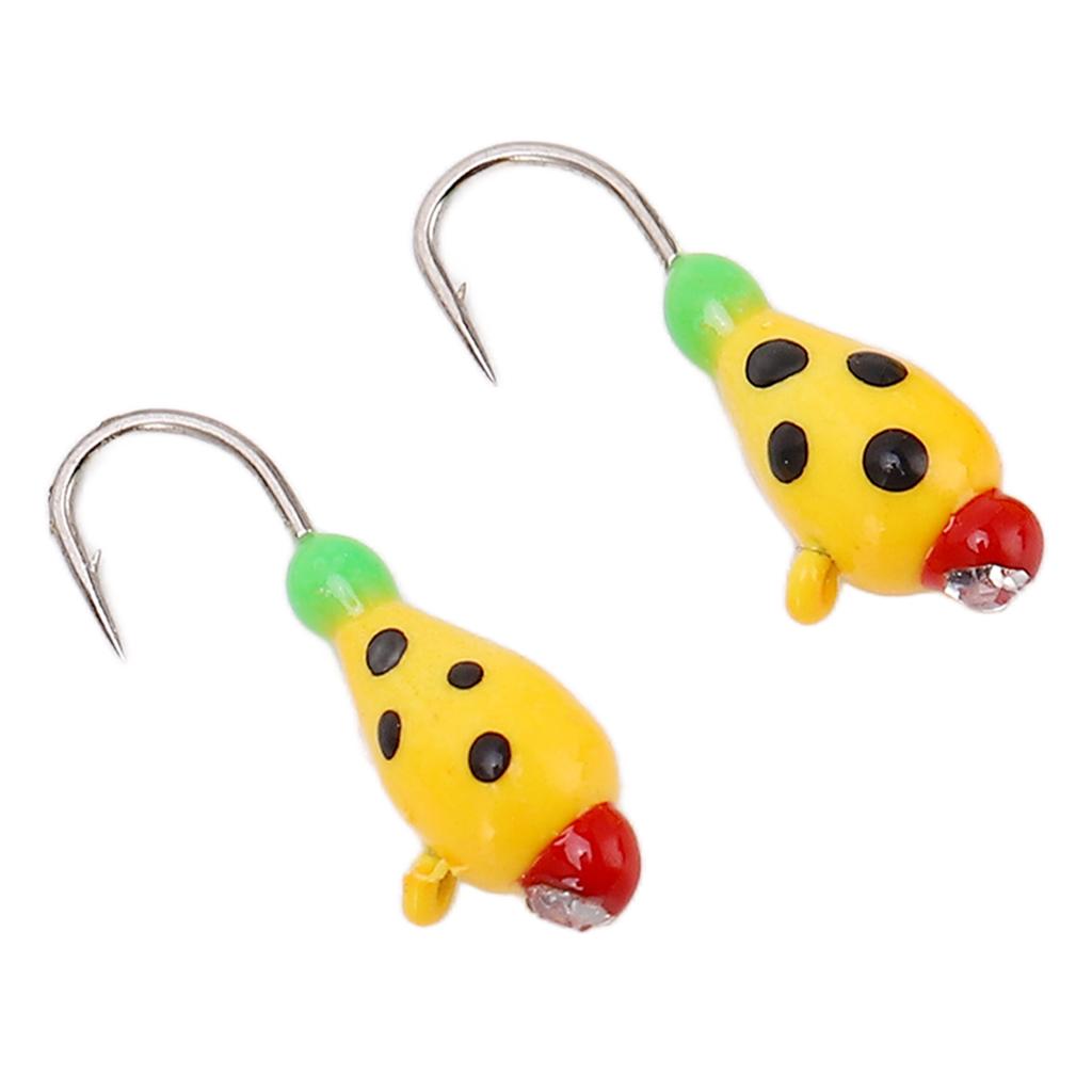 5 Pcs Ice Fishing Hooks High Carbon Steel Fishing Jigs Kit Winter Fishing Lures Head for Outdoor