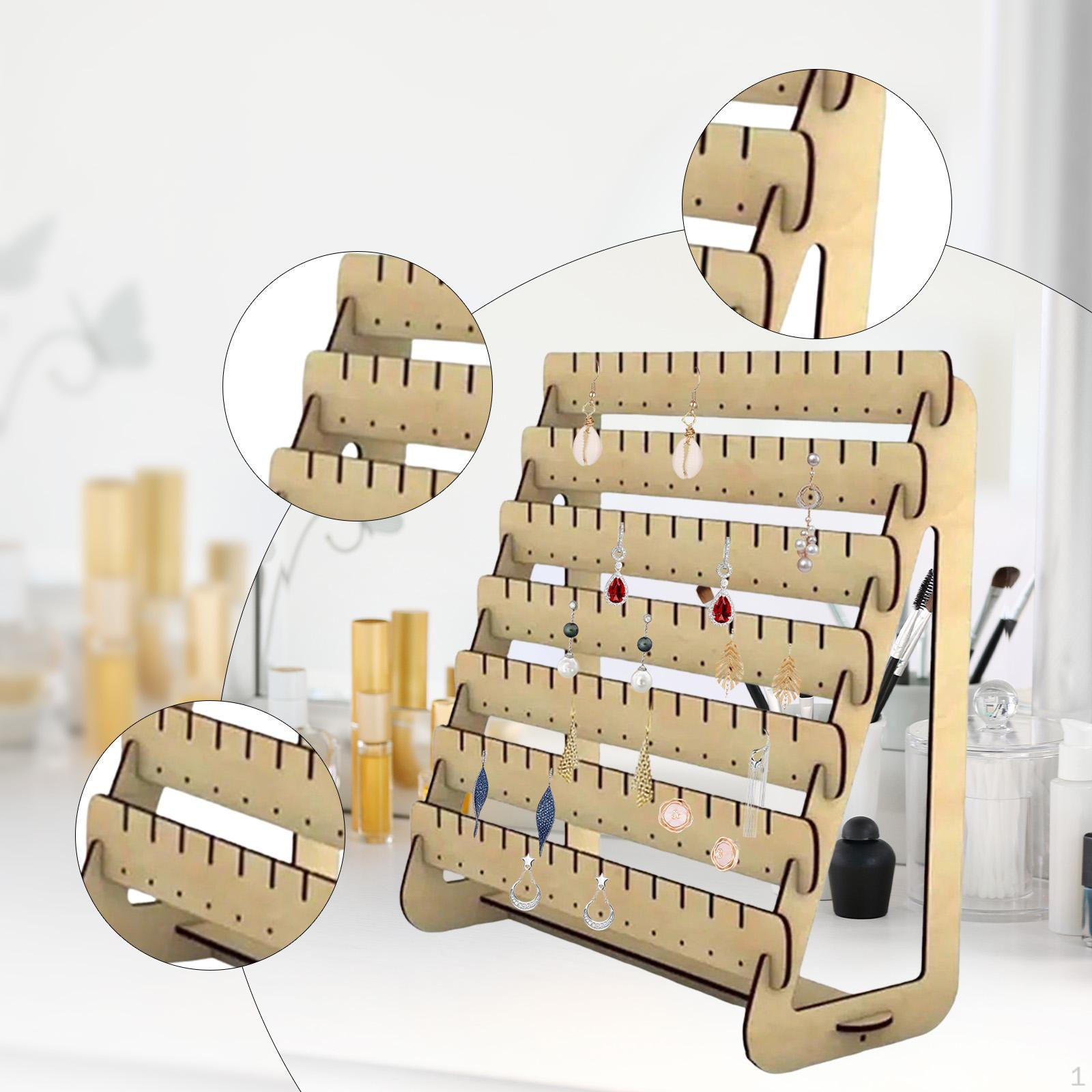 

Подставка-держатель для серег Деревянный органайзер для ювелирных изделий Многофункциональный для дома, витрины, выставок жёлтый