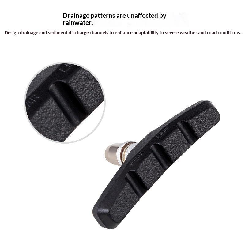 Mountain Bike V Brake Pads Temperature Resistant Stainless Steel Rubber 1 Pair Universal for All  Riding Scenarios