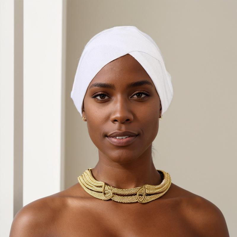 Hijab Caps Headdress Solid Color Muslim Underscarf Cap Soft Elastic Crossed Forehead Female Headscarf Turban Bonnet