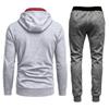 Men's Outdoor Lined Zip Up Hooded Sweatsuit Set Long Sleeve Top and Pants (Shoes Not Included)