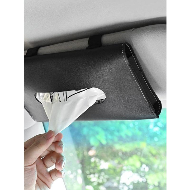 1 szt. Uchwyt na chusteczki do osłony przeciwsłonecznej samochodu Pudełko na chusteczki samochodowe Dekoracja do przechowywania we wnętrzu samochodu Akcesoria do wnętrza samochodu