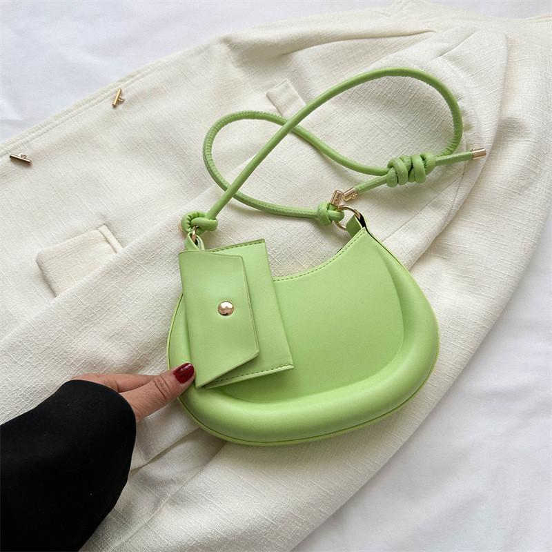 Fashionable New Moon Bag In Multiple Colors Street Style Shoulder Bag With Unique Stitching