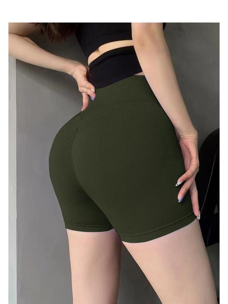 Pantaloncini da Yoga Senza Cuciture Vita Alta Europei e Americani - Pesca Sollevamento Estate Fitness Corsa