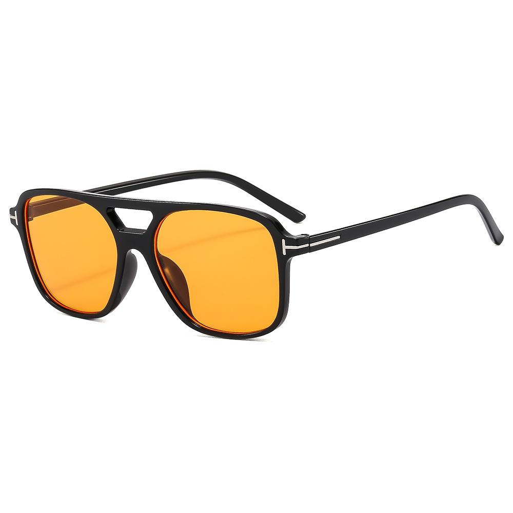 Vintage Oversized Sunglasses Women Retro Brand Big Frame Sun Glasses Female Black Yellow Ins Style Square Glasses