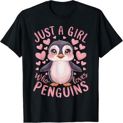 Funny Penguin Animal Just A Girl Who Loves Penguins T-Shirt