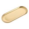 Korean-Style Stainless Steel Gold Oval Tray - Napkin, Trinket, and Towel Holder for Hotel & Restaurant.