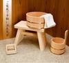 Hocker für die Badewanne aus Holz, 23 cm hoch, aus Zypresse (hinoki), hergestellt in Japan, Produktnummer 194121