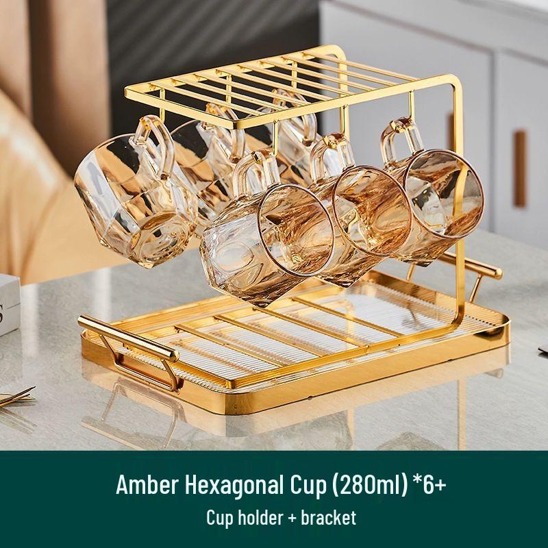 Jiakangming Heat-Resistant Glass Teacup Set with Handle and Jug