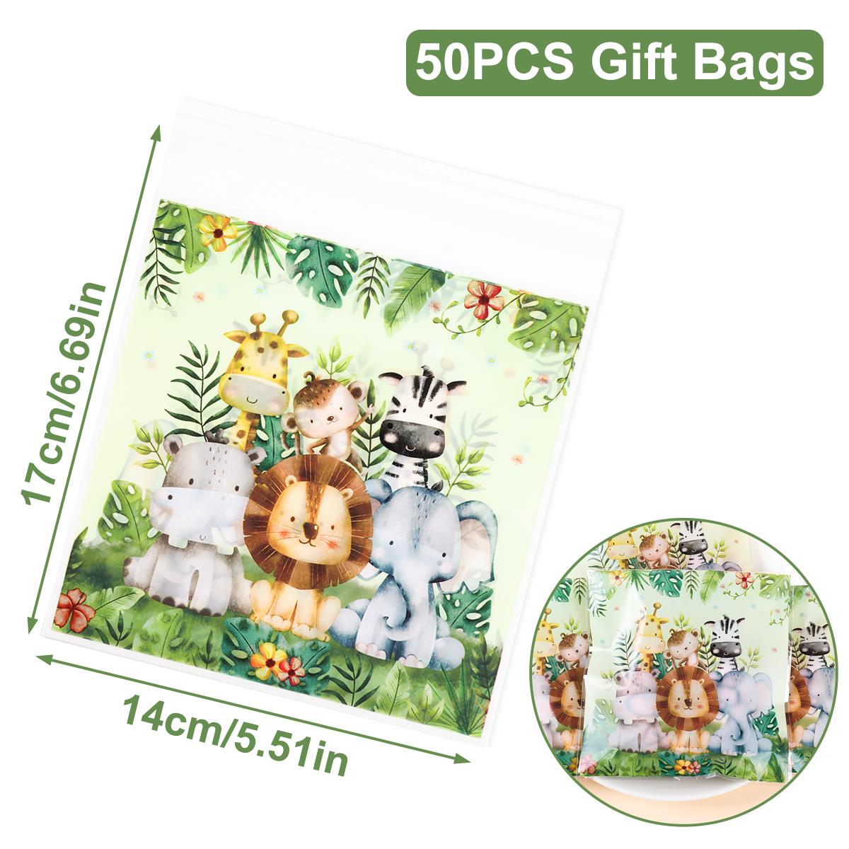 

Мешочки для конфет Jungle Animal Мешочки для печенья Jungle Safari Товары для вечеринки в честь первого дня рождения Упаковка Подарочные пакеты Украшения для вечеринки as picture